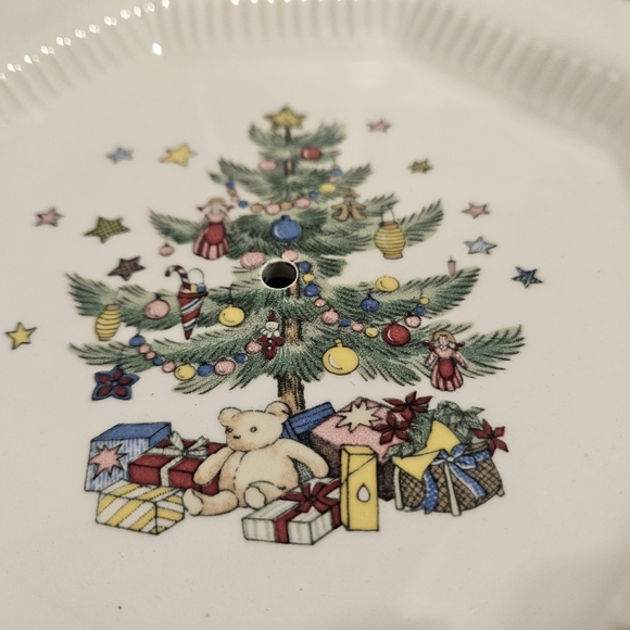 Nikko Japan Christmastime Two-Tier Octagon Serving Tray In Original Box - Picture 2 of 7